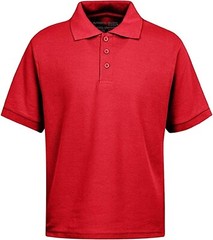 2 Boys Uniform Shirt Short Sleeve RED Polo Golf Collared select size 4 – 7