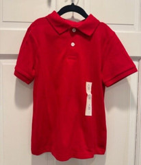 NEW Cat & Jack Red Collar Uniform Short Sleeve Polo (S 6/7)