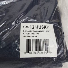X4 Lot French Toast RELAXED Fit Twill Navy Blue School Uniform Pants Sz 12 Husky