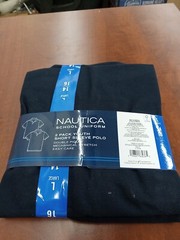 Nautica School Uniform Boys 2 Pack Short Sleeve Navy Blue Size Large 14/16