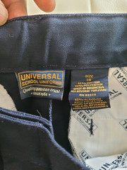 Universal School Uniform Boy’s Navy Blue Flat Front Pants Size 18