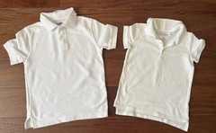 Lot of 2 Boys polo shorts uniform school Austin Oshkosh white Size 4/5 5/6