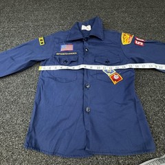 Boy Scouts Of America Uniform Boys 10 Blue Long Sleeve Button Pockets Patch