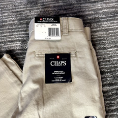 Chaps Boys 8 Slim Pants Khaki Tan Approved Schoolwear Uniform Flat Front New