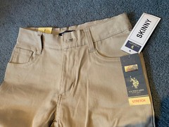 U.S. POLO ASSN. BOYS PANTS SIZE 10 ADJ. WAISTBAND NWT SKINNY STRETCH