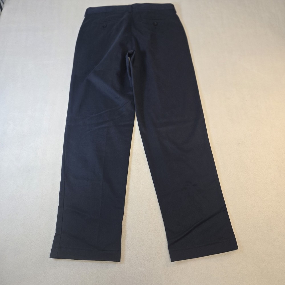 Lands End Dress Navy Blue Pants Boys 12 Husky Chino Uniform Flat Front School