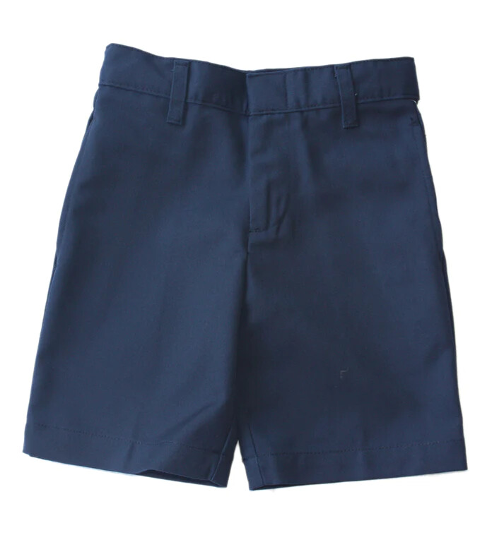 K12 Gear, Boy’s Flat Front Elastic Back Shorts, Navy. Regular Sizes 4,5,6 & 7