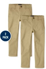 NEW boys uniform pants size7 flax / khaki 2pairs Children’s Place stretch fabric