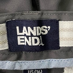 Lands End School Uniform Flat Front Zip Pocket Gray Adj Waist Shorts Boys 16