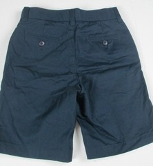 LANDS END Navy School Uniform Plain Front Blended Chino Shorts Boys 8 NEW