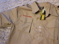 Boy Scouts of America Shirt Youth Large Tan Uniform Short Sleeve New With Tags