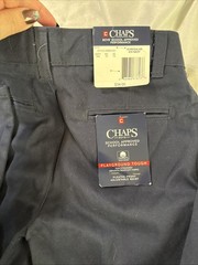 Chaps NWT Boys’ School Approved Blue Pleated Front Pants Size 10 (25×25”)