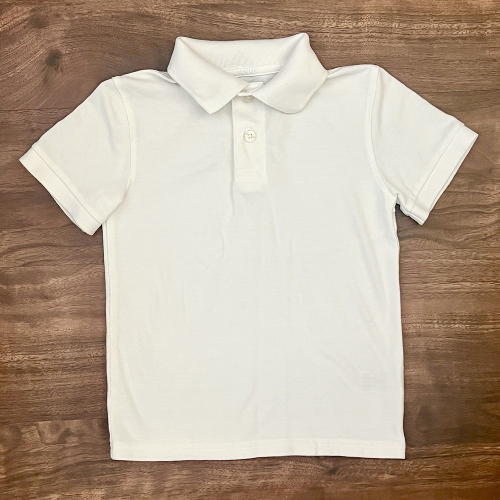 Cat & Jack Unisex School Uniform White Polo Shirt Short Sleeve Size XS 4-5
