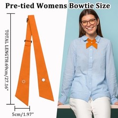 Bow Ties for Women Criss-Cross Tie Adjustable Pre Tied Bowtie Solid Orange
