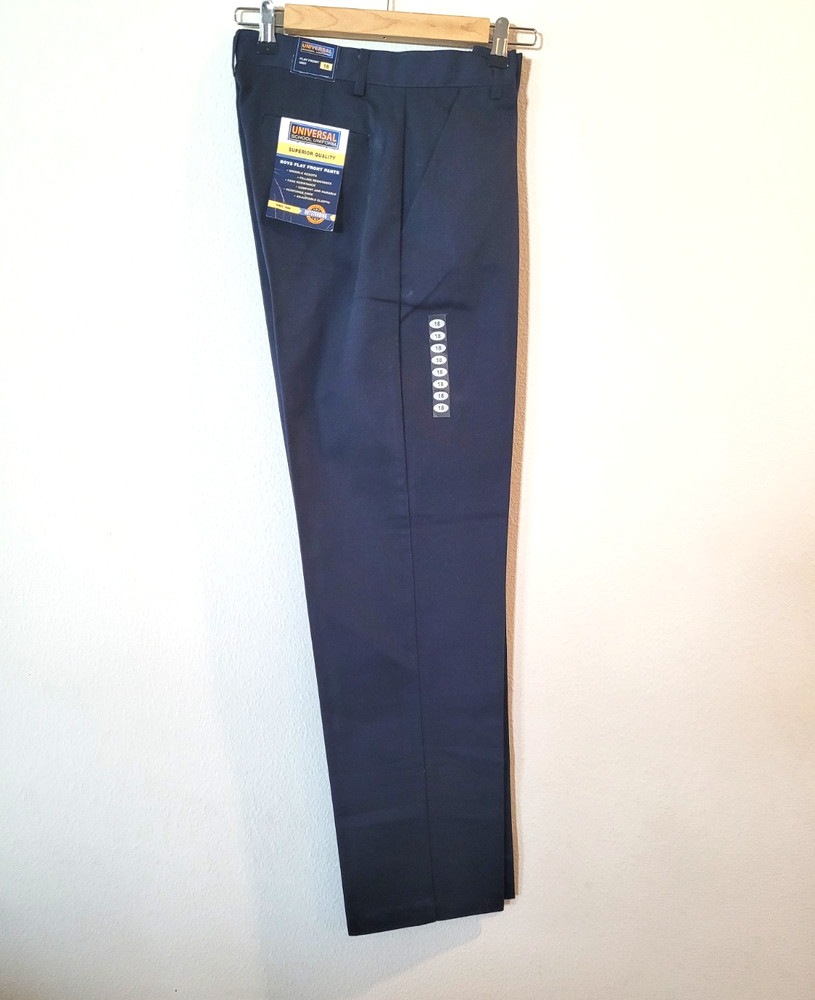 Universal School Uniform Boy’s Navy Blue Flat Front Pants Size 18