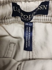 Kids Shorts US Polo Assn Size 10/12 Flat Front Cotton Light Beige