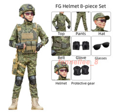 Children’s Camouflage Suit Special Forces Military Training Uniform with Helmet