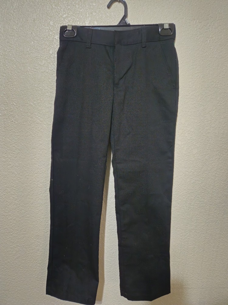 French Toast Boys Relaxed Twill Uniform Pants Black Power Knees Adjustable Sz 8