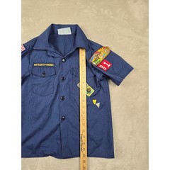 Boy Scouts of America Shirt Kids Youth M 10-12 Blue Patches USA Made Gorpcore