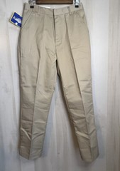 A+ School Uniform Pants Boys Size 16 29 x 28 Khaki Flat Front Waist Adjusts NWT