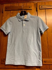 New Light Blue Polo Size 6-7 Short Sleeve Shirt School Uniform Cat & Jack