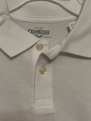 NEW Oshkosh Boys Size 8 School Uniform Polo Style Shirt Short Sleeve White