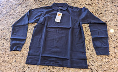 A+ Kids Jersey Knit Long Sleeve Shirt School Uniform Navy Blue size Youth L