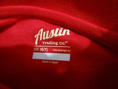 Austin Trading Co. Boys School Uniform Red Polo Shirt-Smoke/Pet-free-XS 6/7-NWT