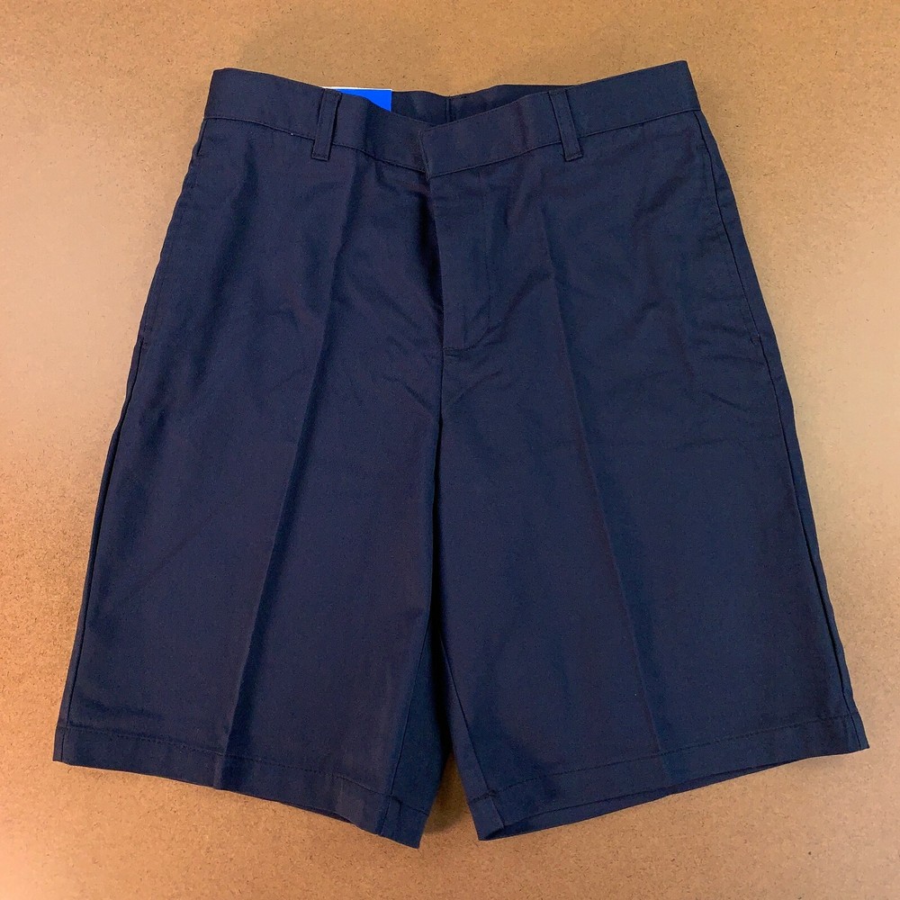 French Toast Boys Size 16 Husky Navy Blue Flat Front Adjustable Waist Shorts NWT