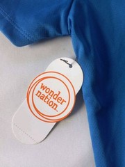 Wonder Nation School Uniform Pique Polo Shirt Boys Size M 7-8 Blue Short Sleeve
