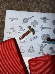 BOY CUB SCOUT Red Epaulet Red & 2 Weblo Achievement Pins. New Other. LOT.