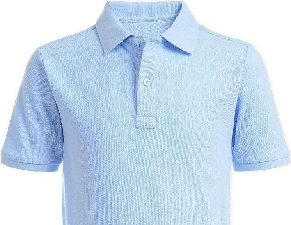 Nautica Boys’ School Uniform Short Sleeve Performance Polo, Lt Blue, 18/20H