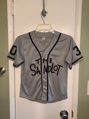 Boy’s The Sandlot Gray & Black Baseball Jersey #30 Rodriguez Size YTH S 8