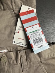 Set Of 2 Cat & Jack Boys Youth Khaki Flat Front School Uniform Chino Shorts Sz 7