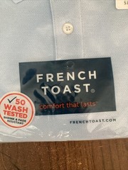 French Toast Boys Size M Long sleeve Collared Blue Polo Shirt Uniform