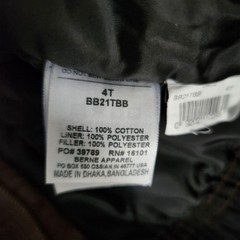 Berne Workwear 4T Brown Canvas Insulated Kids Overalls