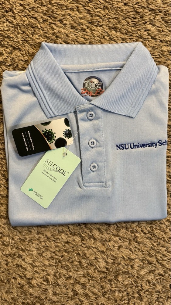 NSU University School Uniform Polo Shirts Youth Size 6/7 Blue NWT