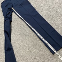 LANDS END Navy School Uniform UNHEMMED Pants Flat Front Adjustable Boys 14 NEW