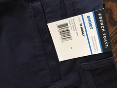 French Toast School Uniform Boys Navy Short Size 18 Husky Pleated Front