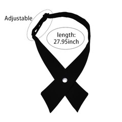 Clip On Ties for Men Women Red Bow Ties for Boys Girls Plaid School Black
