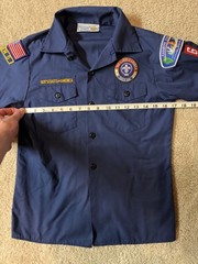 Boy Scouts of America Shirt Kids Youth Medium Blue Patches USA Made Button Up