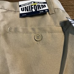 NWT Authentic Galaxy Boy’s Double Knee School Uniform Pants Khaki Tan Size 12