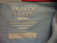 NWT has a school logo French Toast Boys Short Sleeve Polo Size M 8