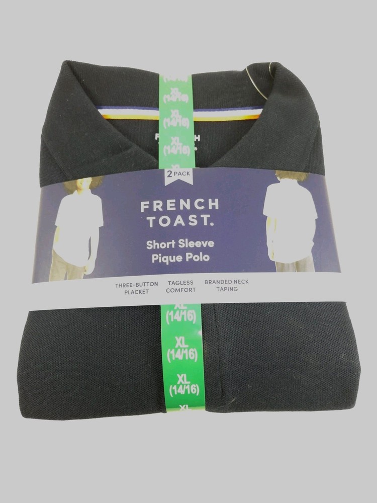 NEW 2 Pack Navy Blue 14/16 French Toast Kids Uniform Shirts