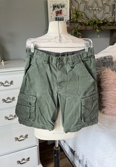 Boy Scouts Of America Green Cargo Shorts Expandable Waist Boys 12 Uniform Cotton