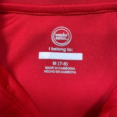 Wonder Nation Boys Red Performance Polo Shirt School Uniform Size M 7-8 ShortSlv