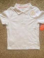Boys School Uniform Short Sleeve Polo Shirt Shrink Resistant White Blue 2 Pack