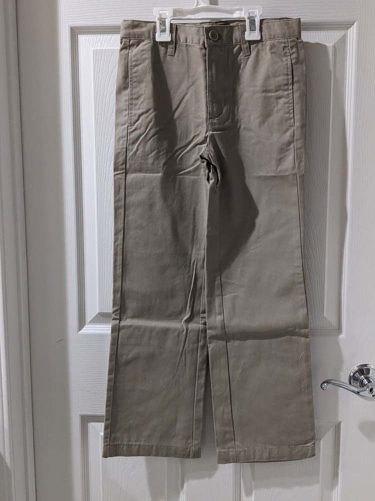 New Boys Cherokee Uniform Pants Size 10 Flat Front Adjustable Waist Khaki Color