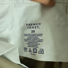 New French Toast Dress Pants Boys 20 Beige Mid Rise Stretch Straight Cotton