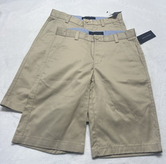 2 NWT Tommy Hilfiger School Uniform Khaki Shorts Boys 14 Beige Bermuda Chino